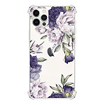 LaCoqueFrançaise Coque iPhone 12/12 Pro anti-choc souple angles renforcés transparente Motif Pivoines Violettes