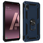 Avizar Coque Galaxy A10 Bi matière Rigide et Souple Bague Support Vidéo bleu nuit