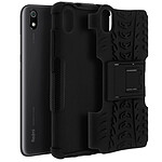 Avizar Coque Xiaomi Redmi 7A Bi matière Rigide et Silicone Béquille Support Noir