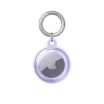 Eko Porte-clés pour Apple AirTag Translucide en TPU et Anneau Inox Violet