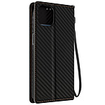 Avizar Etui pour iPhone 15 Plus effet carbone clapet magnétique support vidéo  Noir