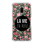 Evetane Coque Samsung Galaxy A8 2018 anti-choc souple angles renforcés transparente Motif La Vie en Rose