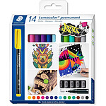 STAEDTLER Marqueur permanent 318F Lumocolor, étui de 14