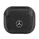 Mercedes Coque en Cuir Véritable pour AirPods 3 Fine et Légère Noir