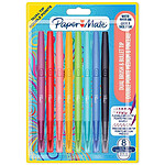 PAPER MATE Feutre double pointe Flair Dual Brush, en blister de 8