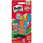 PRITT Bâton de colle Fun Colors, carte blister de 4