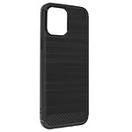 Avizar Coque iPhone 13 Pro Max Souple Coins Renforcés Carbone Effet Brossé Noir