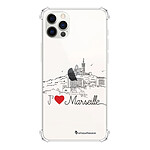 LaCoqueFrançaise Coque iPhone 12/12 Pro anti-choc souple angles renforcés transparente Motif J'aime Marseille