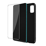 Avizar Coque pour Samsung Galaxy A51 Souple Noir et Verre Trempé 9H  Transparent