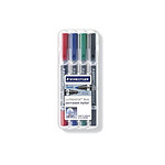 STAEDTLER Etui de 4 Marqueurs permanent Lumocolor Duo Pte 0,6 et 1,5 mm