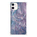 Evetane Coque iPhone 12 mini anti-choc souple angles renforcés transparente Motif Lune Attrape Rêve