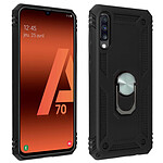 Avizar Coque Galaxy A70 Bi matière Rigide et Souple Bague Support Vidéo noir