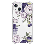 LaCoqueFrançaise Coque iPhone 13 Mini Silicone antichocs Solides coins renforcés  transparente Motif Pivoines Violettes