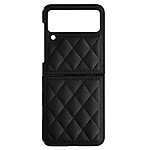 Avizar Coque pour Samsung Z Flip 4 Rhombique Rigide Série Rhombus Chic  Noir