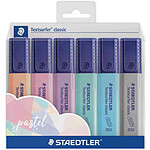 STAEDTLER Etui de 6 surligneurs 'Textsurfer classique COLORS pastel'