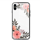 Evetane Coque en verre trempé iPhone Xs Max Fleurs roses