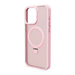 Muvit Coque pour iPhone 15 Pro avec Anneau Fonction Stand MagSafe Rose