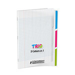 CONQUÉRANT Cahier trio polypro 24x32cm 90g 96p grands carreaux incolorre