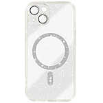 Avizar Coque MagSafe pour iPhone 14 Silicone Pailleté Transparent