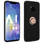 Avizar Coque Huawei Mate 20 Pro Silicone Gel Bague Anneau Magnétique - Noir / Rose gold