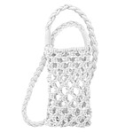 Avizar Sac Bandoulière pour Smartphone en Crochet Tressé  Blanc