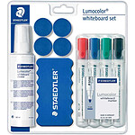 STAEDTLER Kit Lumocolor pour Tableaux Blanc Marqueurs / Brosse / Aimants / Nettoyant