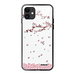 Evetane Coque iPhone 11 Coque Soft Touch Glossy Chute De Fleurs Design