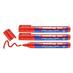 EDDING Marqueur Papier Encre Brillante 30 Rouge Pointe Ronde 1,5-3 mm x 3