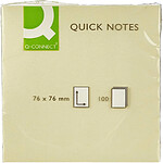 Q-CONNECT Bloc-notes quick notes 76x76mm 1 bloc 100f repositionnables coloris jaune x 12