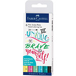 FABER-CASTELL Etui de 6 Feutres PITT artist pen Lettering pastel