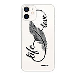 Evetane Coque iPhone 12 mini 360 intégrale transparente Motif Love Life Tendance