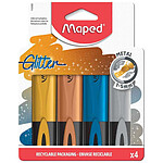 MAPED Surligneur GLITTER METAL, étui de 4