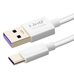 LinQ Câble USB vers USB type C Charge et Synchro SuperCharge 5A 1m  Blanc