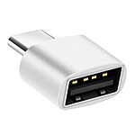 Avizar Adaptateur pour MacBook USB C Mâle vers USB 2.0 Femelle 480 Mbps Argent