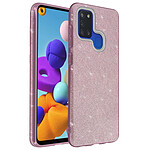 Avizar Coque pour Samsung Galaxy A21s Paillette Amovible Silicone Semi-rigide rose