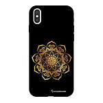 LaCoqueFrançaise Coque iPhone X/Xs Silicone Liquide Douce noir Mandala Or