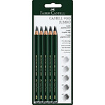 FABER-CASTELL Blister de 5 Crayons graphite CASTELL 9000 Jumbo HB, 2B, 4B, 6B, 8B