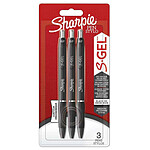 SHARPIE Stylo encre gel S-GEL, 0,7 mm, noir, blister de 3