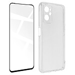 Avizar Coque pour Realme 9i, Oppo A76 et A96 Silicone Souple et Film Verre Trempé 9H  noir