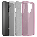 Avizar Coque pour Xiaomi Redmi 9 Paillette Amovible Silicone Semi-rigide rose