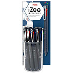 PENTEL lot de 12 Stylos à bille rétractable 4 couleursiZee bleu foncé