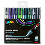 POSCA Set de 8 Marqueurs PC5M Pointe conique moyenne Assortis Froid