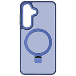 Avizar Coque pour Samsung Galaxy S24 Anneau Compatible MagSafe Support Stand Bleu Nuit