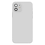 Clappio Châssis Complet pour iPhone 12 Cadre central et Vitre arrière Blanc