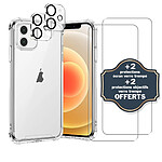 Evetane Coque iPhone 12 Antichoc + 2 Protections écran et 2 protections Objectif Caméra