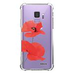 Evetane Coque Samsung Galaxy S9 anti-choc souple angles renforcés transparente Motif Coquelicot