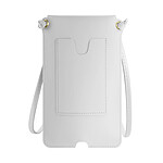 Avizar Pochette Bandoulière Smartphone avec Rangement carte Simili cuir  blanc