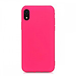 LaCoqueFrançaise Coque iPhone Xr Silicone Liquide toucher doux, Anti Chocs Rose Fluo