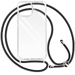 Avizar Coque Lanière pour iPhone 15 Plus Rigide Bumper  Transparent