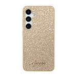 Guess Coque de Protection pour Samsung Galaxy S24+ à Paillettes Dorée